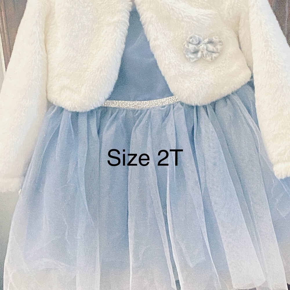 Blueberi Boulevard White and Blue Kids Dress